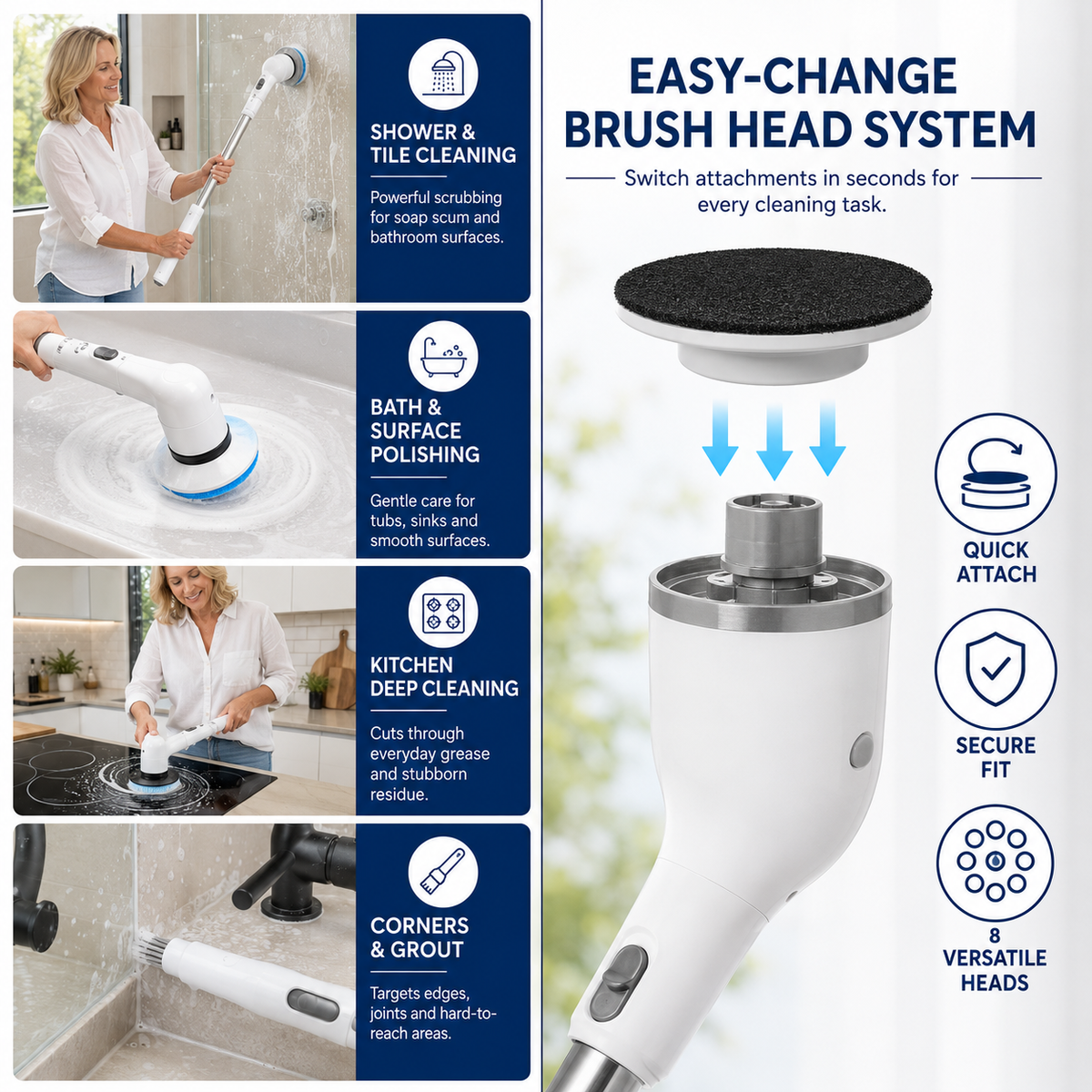 9-in-1 Extendable Bathroom Scrubber