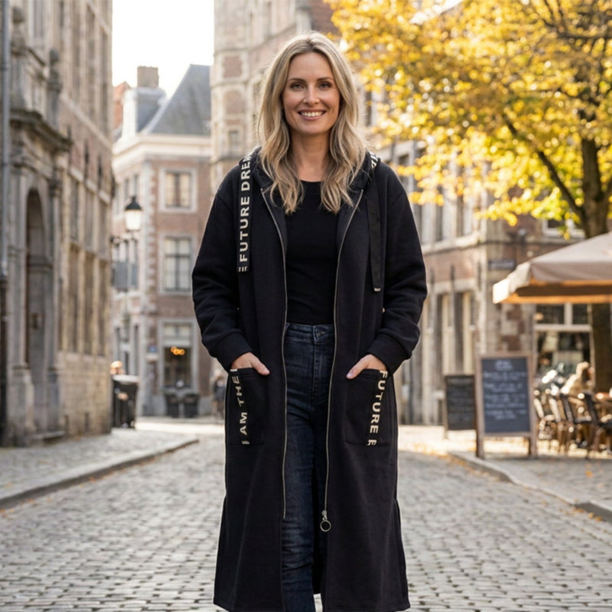 Long Casual Hooded Sweatshirt for Women