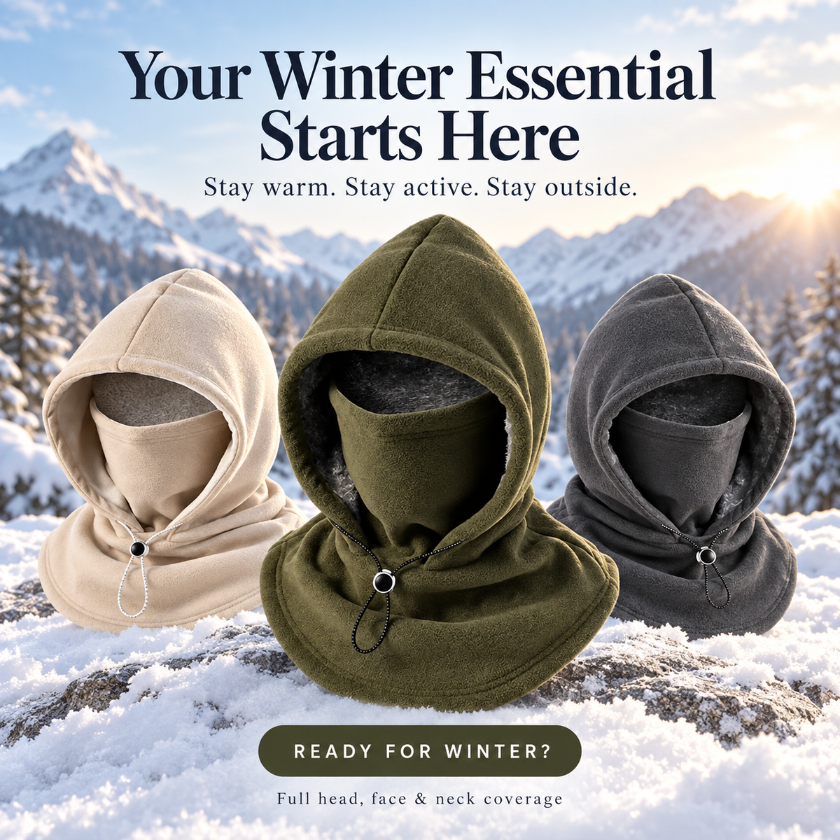 Fleece Balaclava Hood ā Full Face & Neck Winter Protection for Outdoor Adventures