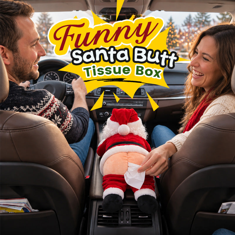 Funny Santa Butt Tissue Box Holder β Hilarious Christmas Decor & White Elephant Gag Gift