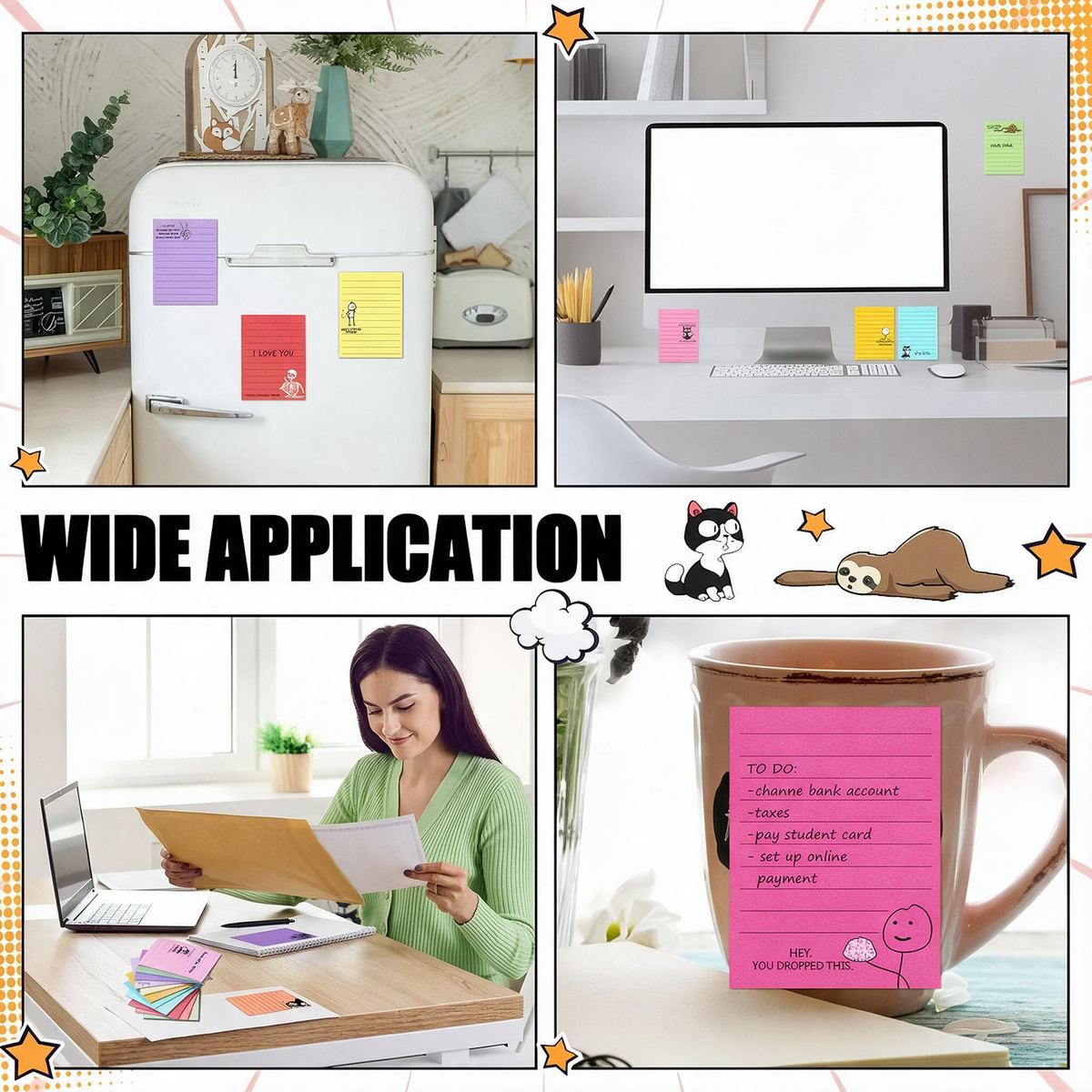12-Pack Sarcastic Office Sticky Notes β Funny Coworker Memo Pads & Hilarious Desk Gifts