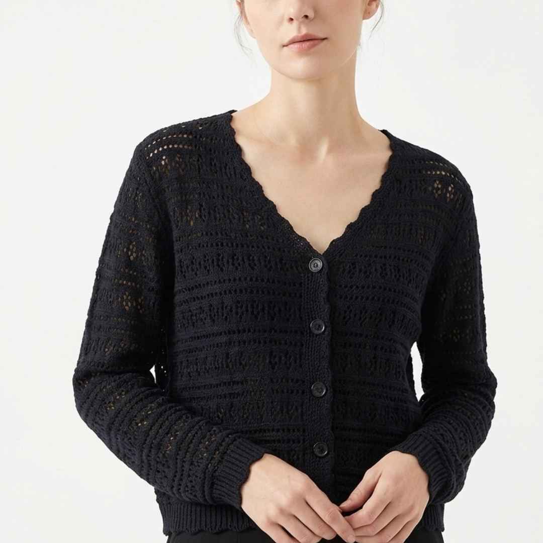 Thrives Outdoor | Aeriale Openwork Cropped Cardigan