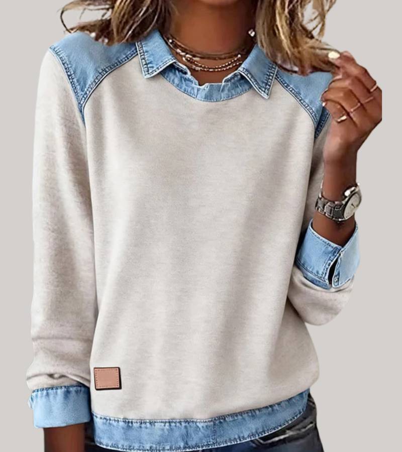 Comfortable Denim Sweater