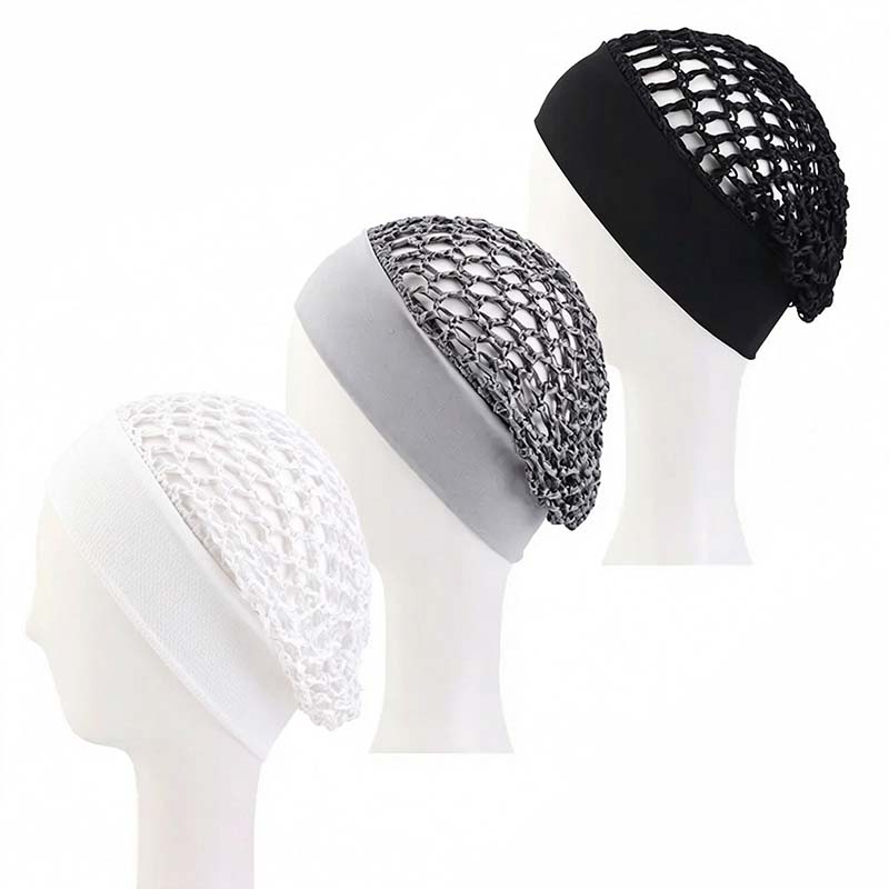 3-Piece Stretchy Wide-Edge Sleeping Cap Set