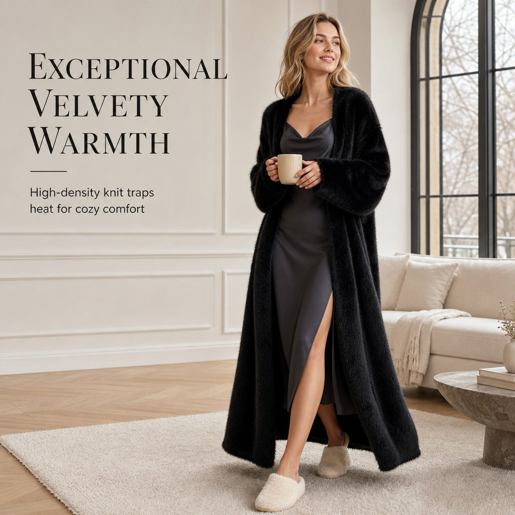 Women's Longline Faux Fur Cardigan