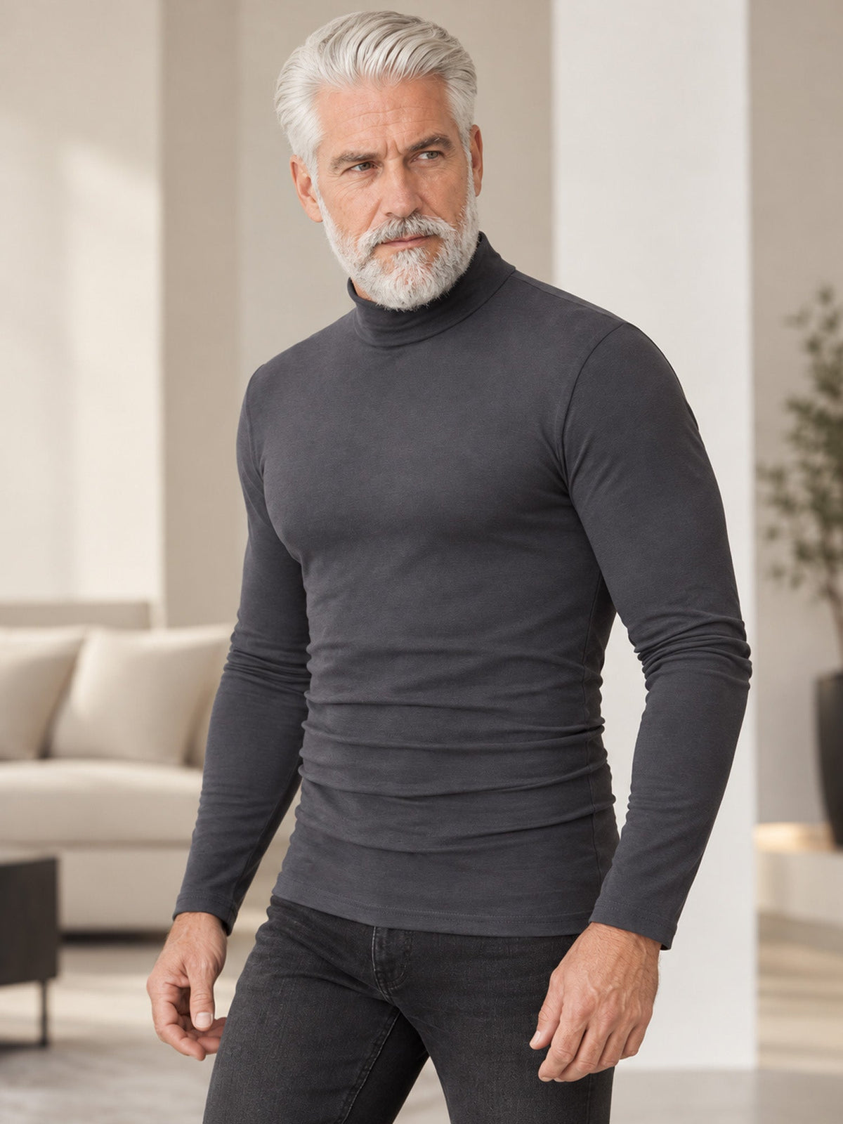 Men's Slim-Fit Turtleneck Top