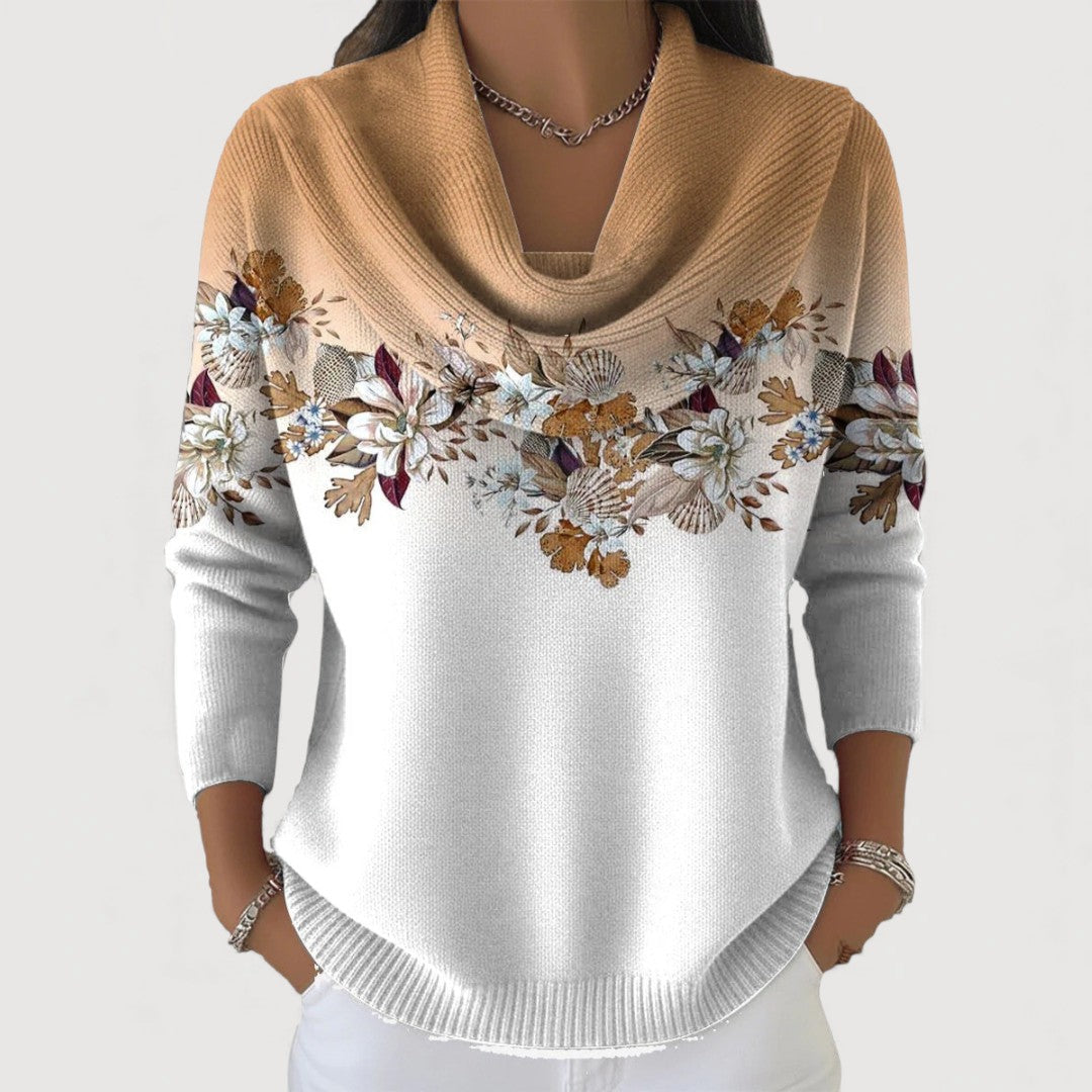 Floral Turtleneck Sweater