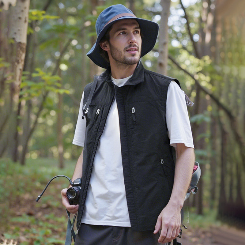Oversized Sleeveless Men's Vest with Pockets