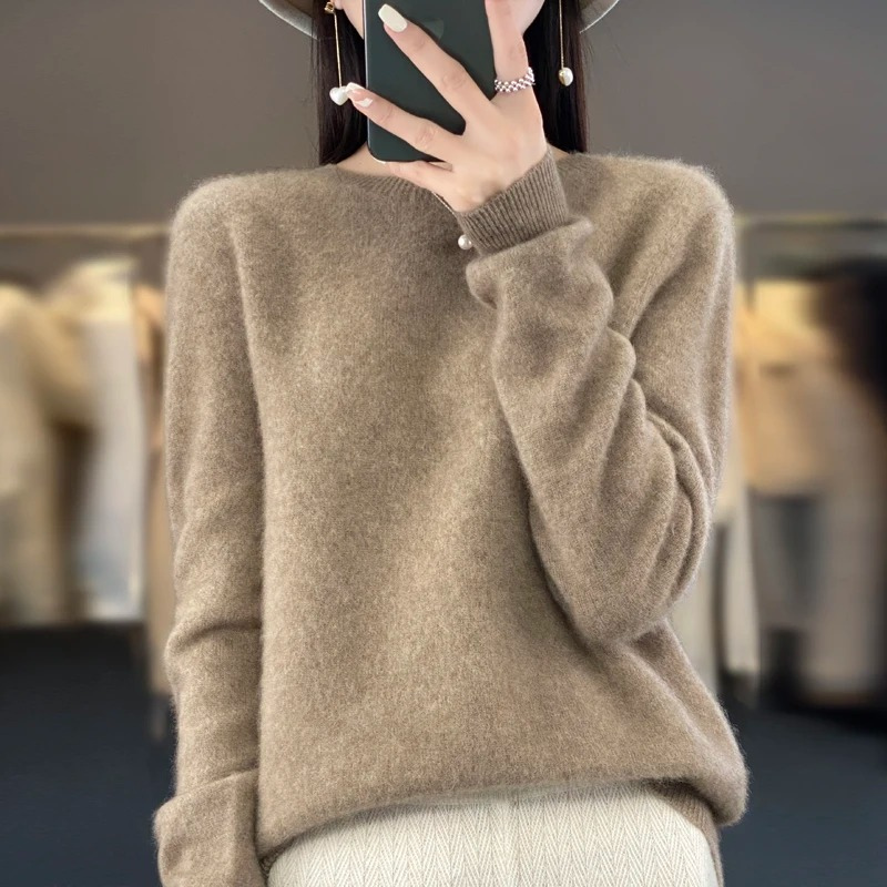 Cashmere Pullover Women's Stylish Round Neck, Soft & Comfortable