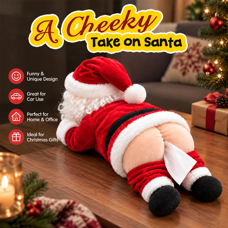Funny Santa Butt Tissue Box Holder β Hilarious Christmas Decor & White Elephant Gag Gift