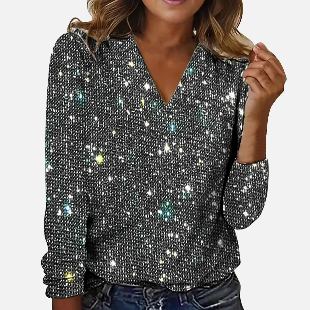Emma - Diamond Blouse with V-Neck