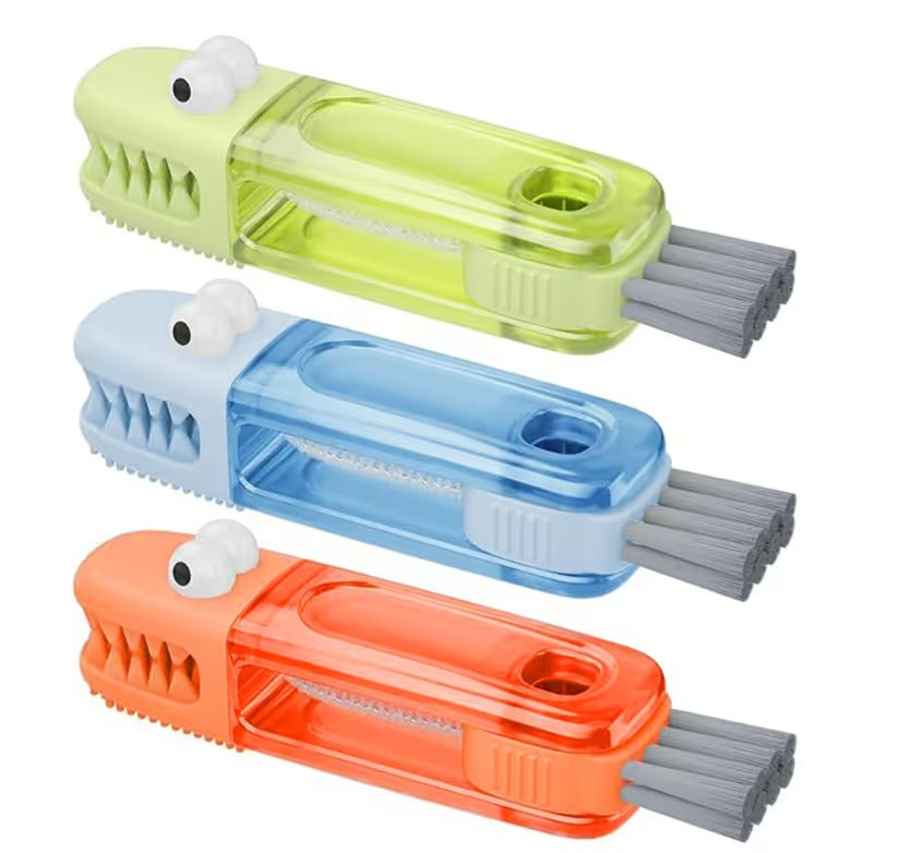3-in-1 Crocodile Brush Deep Cleaning for Narrow Cup Lids & Tableware Gaps