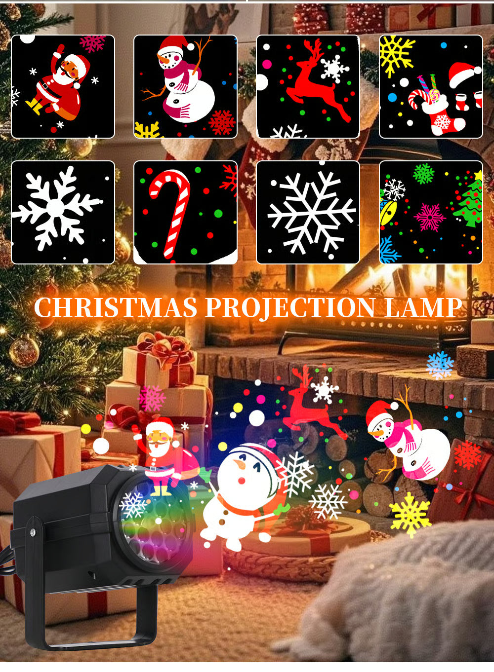 Magical Christmas LED Projector โ 16 Stunning Holiday Patterns to Light Up Your Home