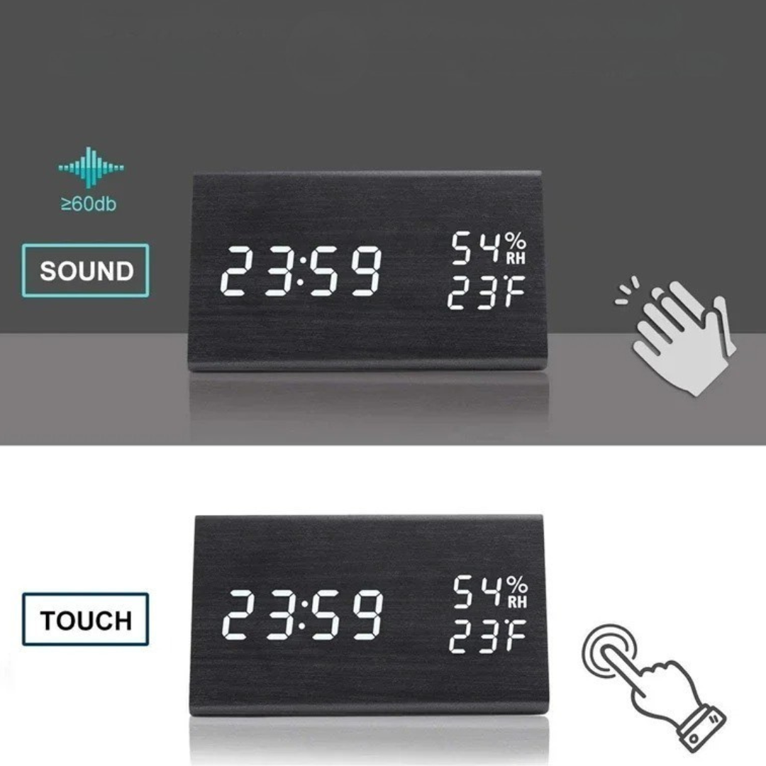 Thrives Outdoor | Lumibloom Wood Finish LED Alarm Clock