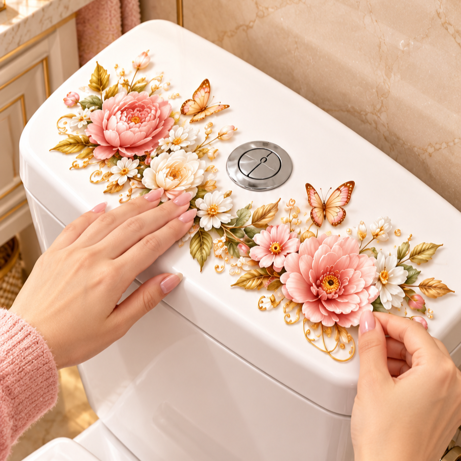 Animal & Floral Toilet Decals – 5 Charming Designs for Elegant Bathroom Decor