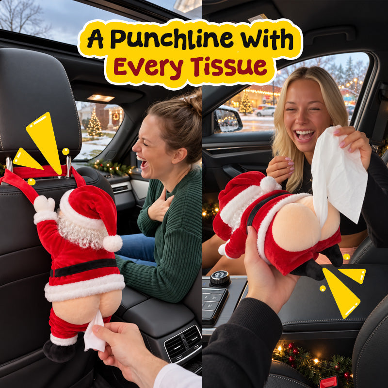 Funny Santa Butt Tissue Box Holder β Hilarious Christmas Decor & White Elephant Gag Gift