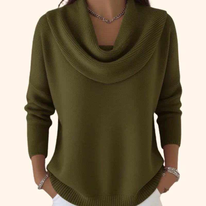Draped Collar Sweater