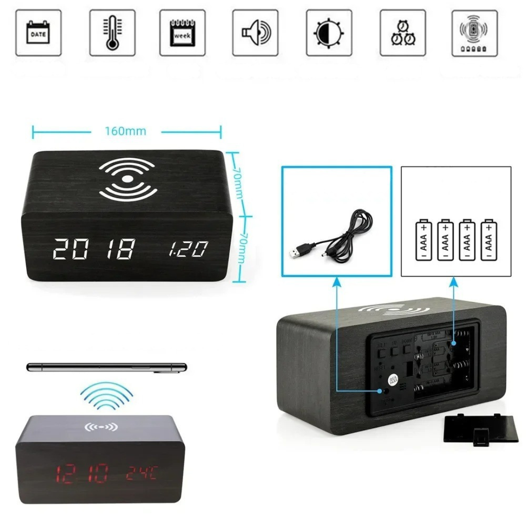 Thrives Outdoor | Lumnora Digital LED Wooden Alarm Clock