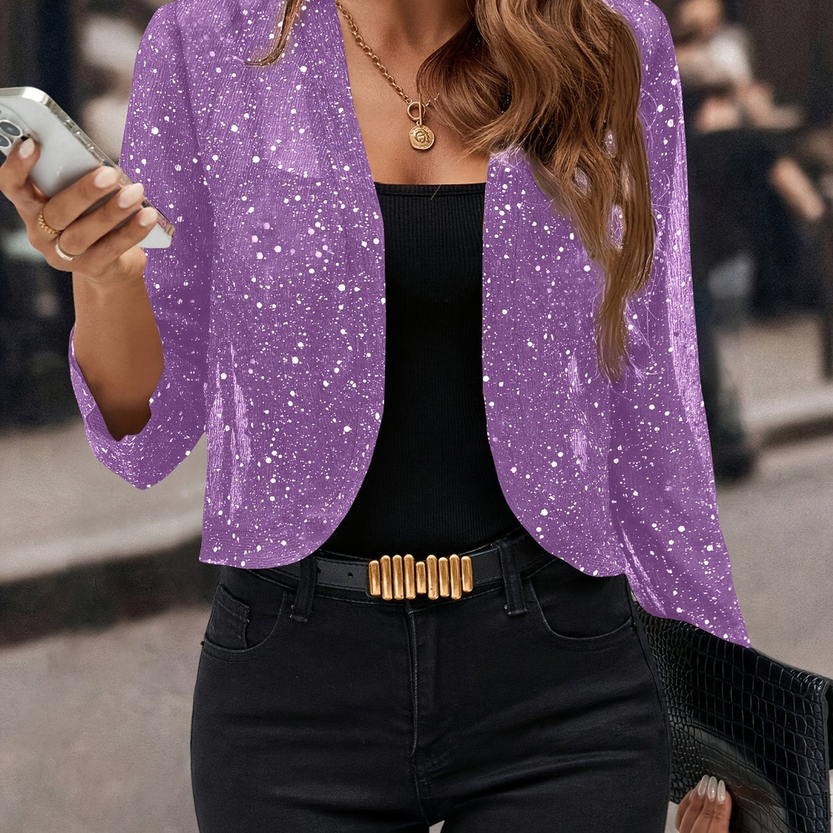 Shimmer Cropped Jacket