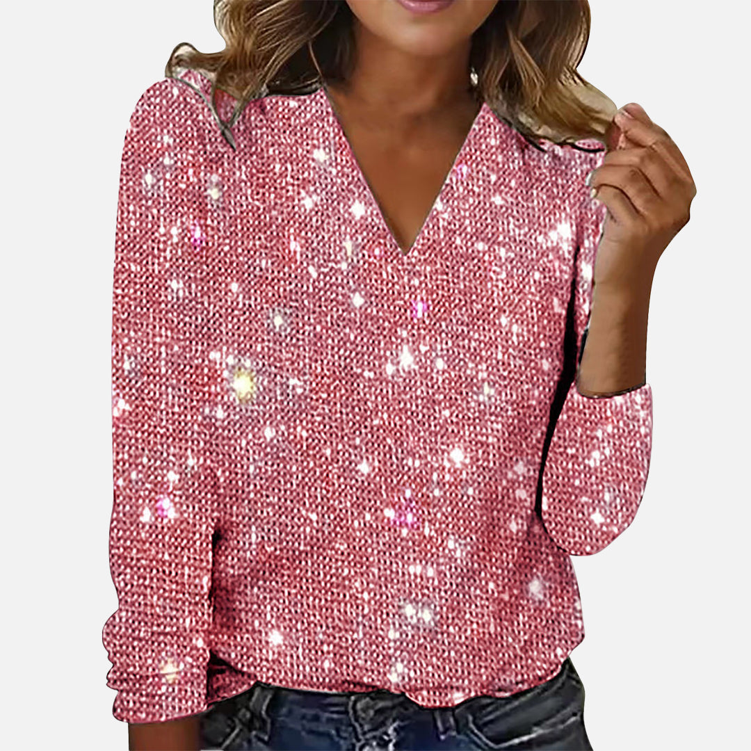 Emma - Diamond Blouse with V-Neck