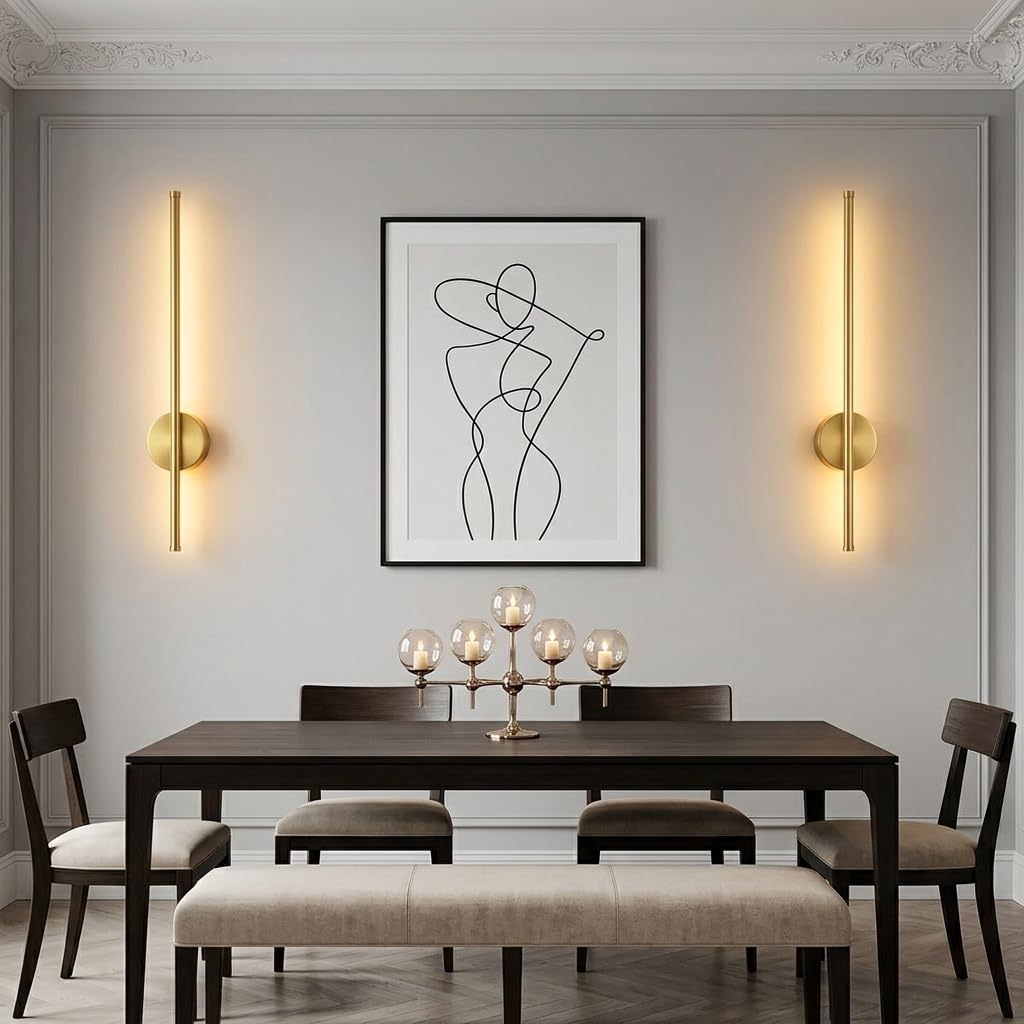 Gold Rechargeable Wall Lamp, 19.6 in β Dimmable LED Wall Sconce