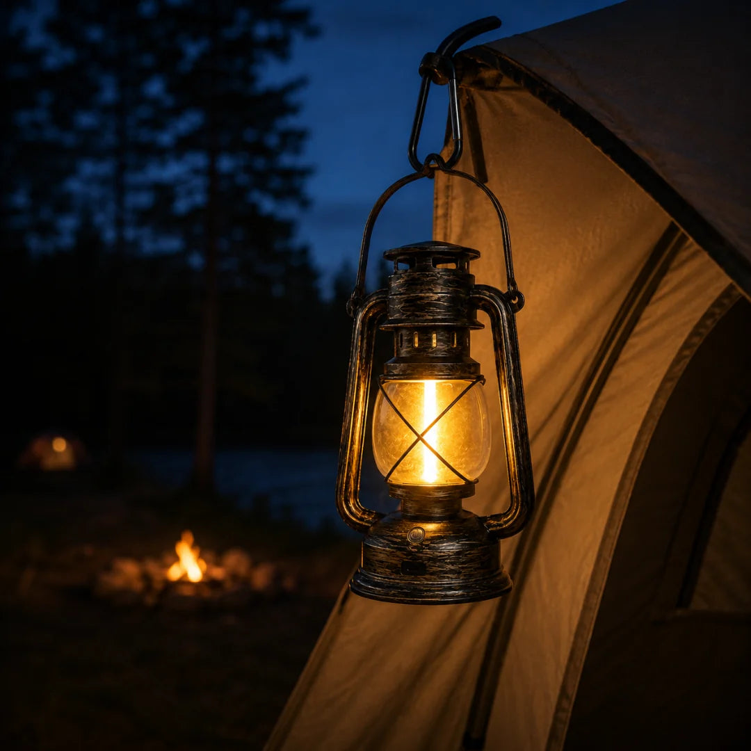 Thrives Outdoor | Flambourne Vintage-Style Rechargeable Flame-Effect Lantern