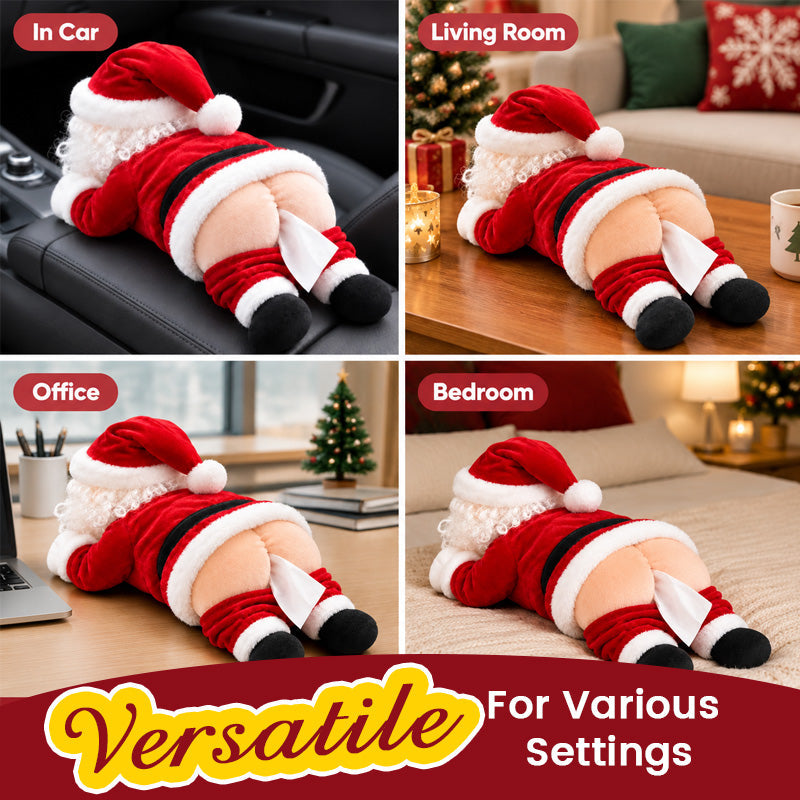 Funny Santa Butt Tissue Box Holder β Hilarious Christmas Decor & White Elephant Gag Gift