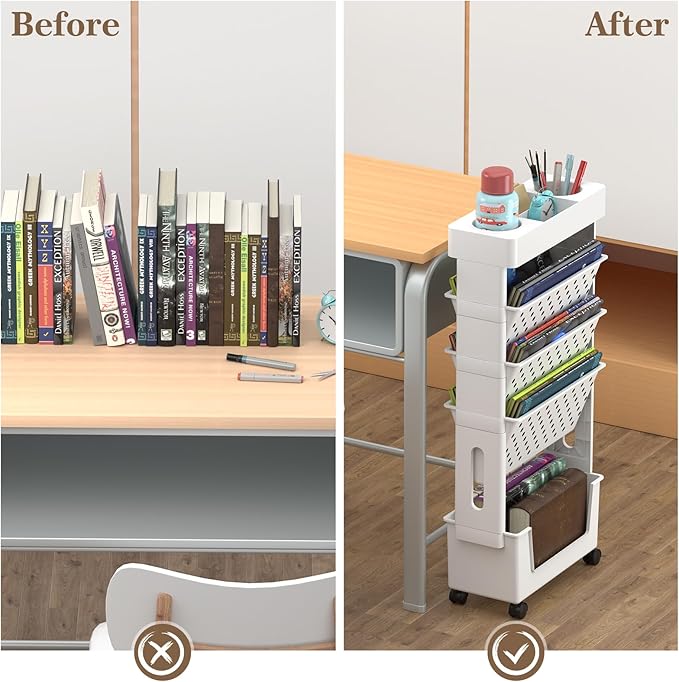 Movable Bookshelf Cart