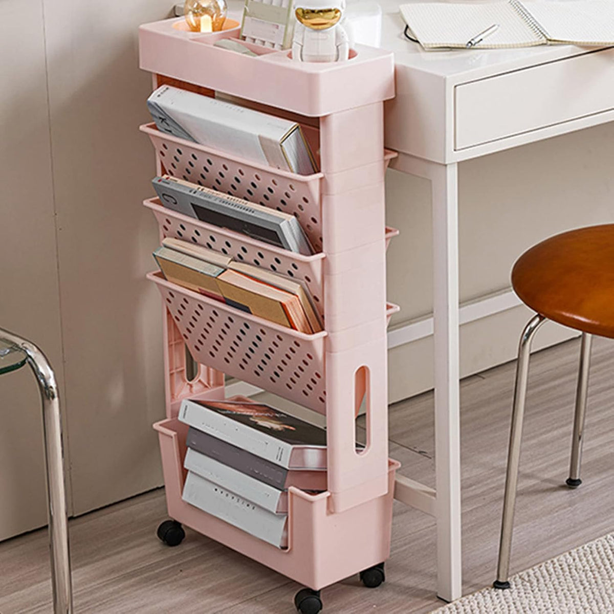 Movable Bookshelf Cart