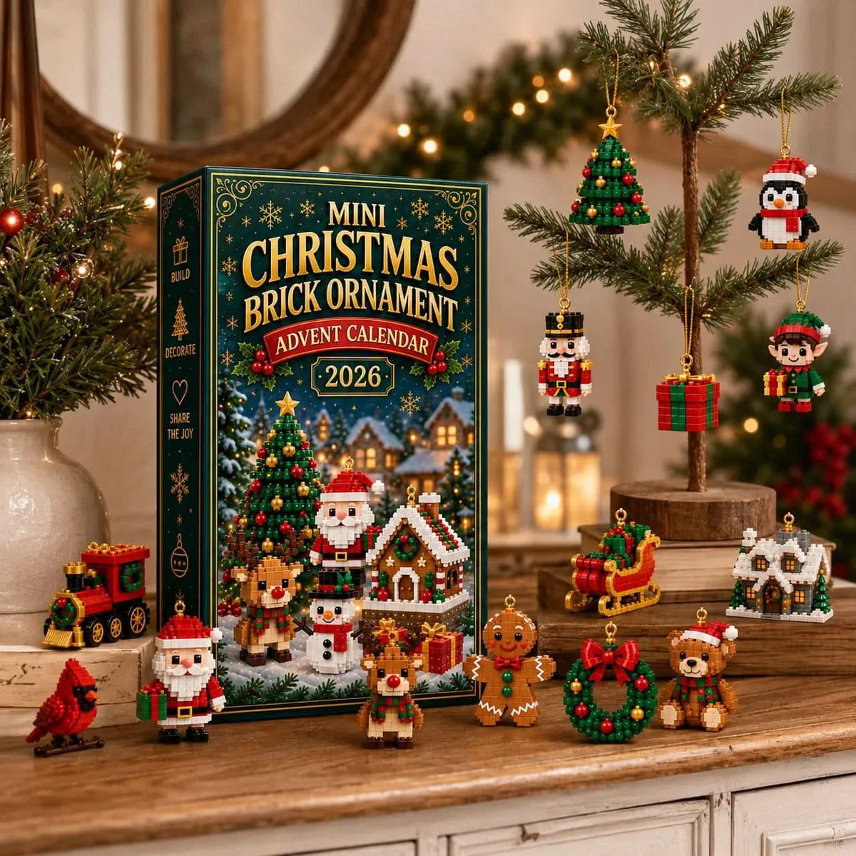 Buildable Christmas Brick Ornament Advent Calendar