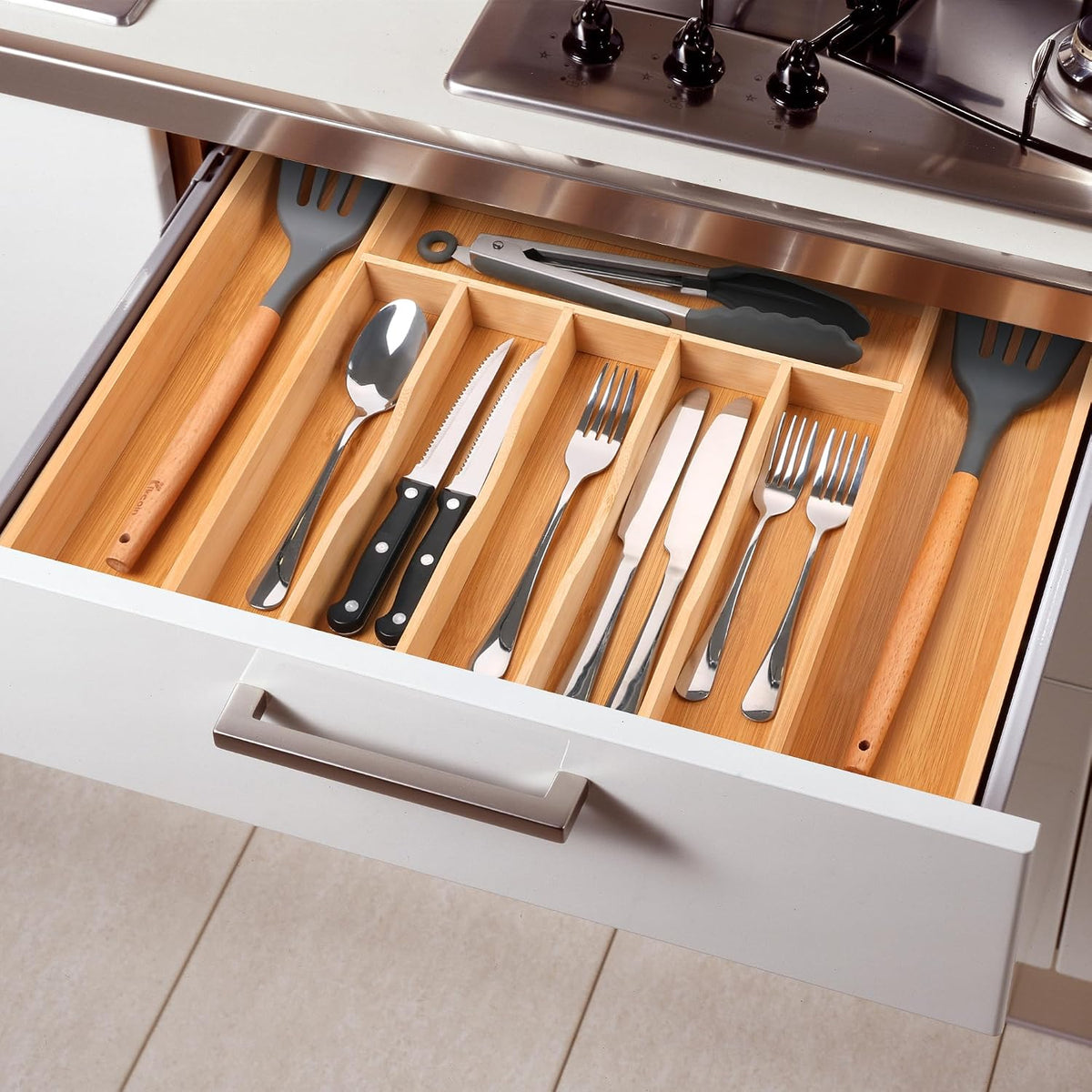 Expandable Bamboo Drawer Organizer