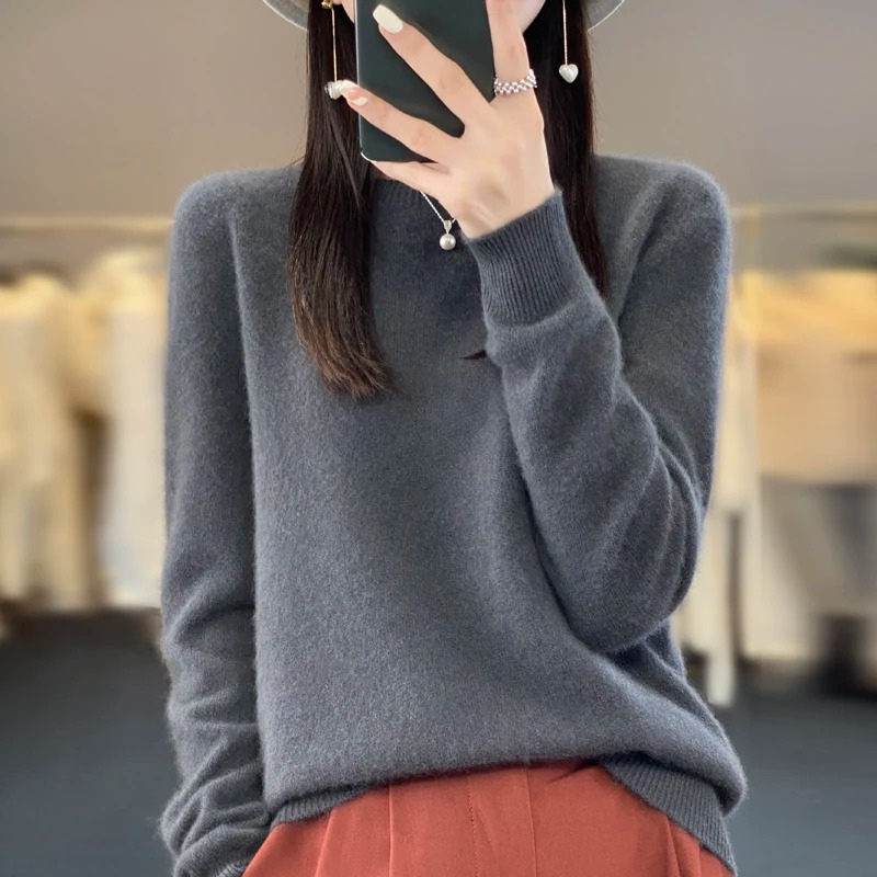 Cashmere Pullover Women's Stylish Round Neck, Soft & Comfortable