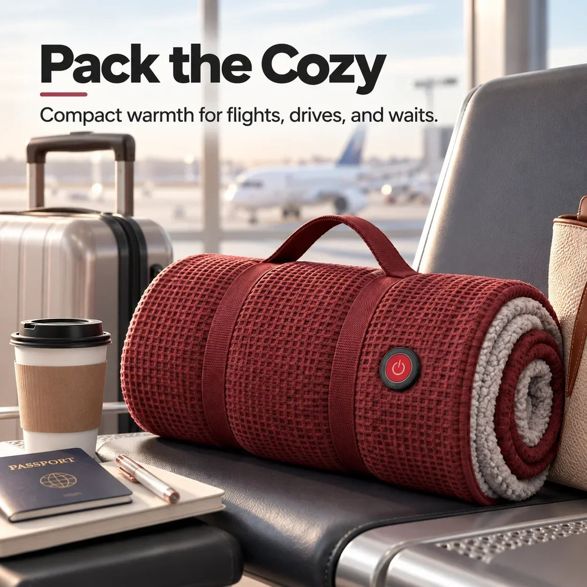 Portable Heated Blanket with USB and 3 Heat Settings