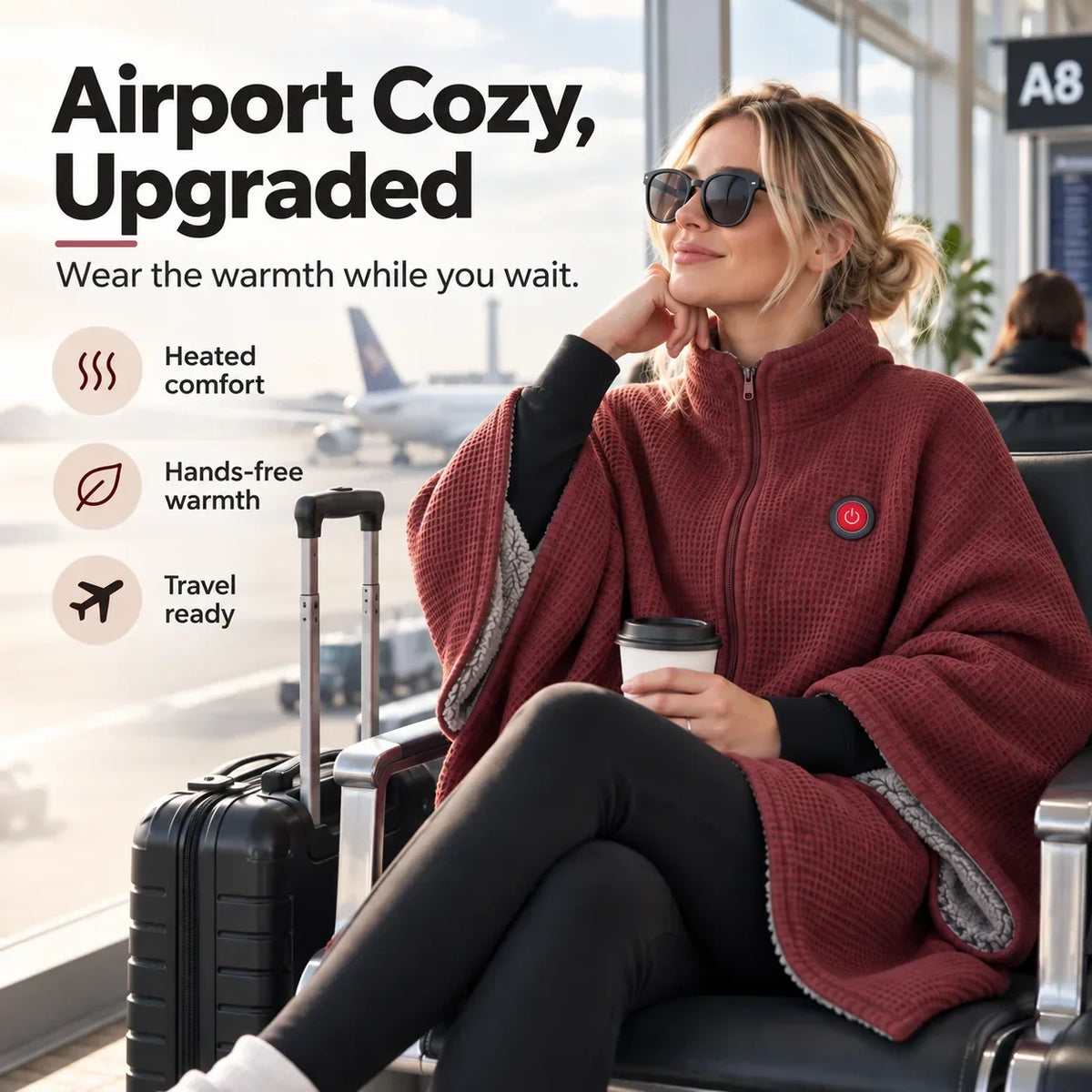 Portable Heated Blanket with USB and 3 Heat Settings