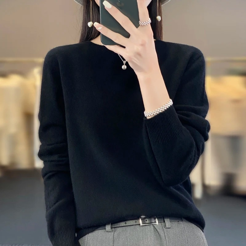 Cashmere Pullover Women's Stylish Round Neck, Soft & Comfortable