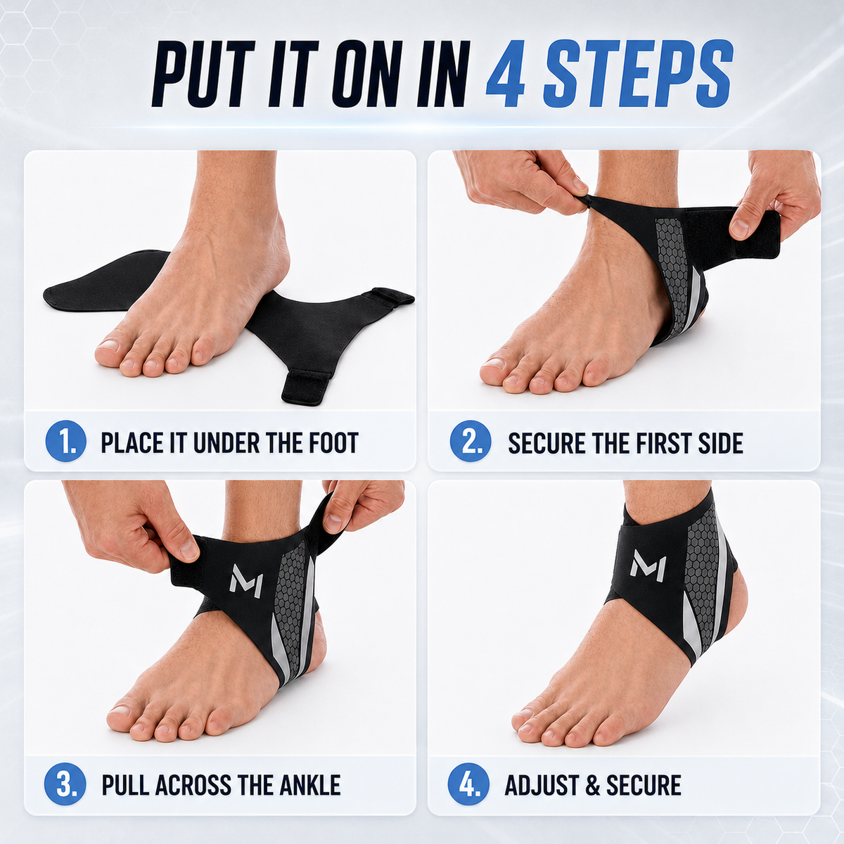 Ankle Brace With Straps | Adjustable Cross Tension Sleeve
