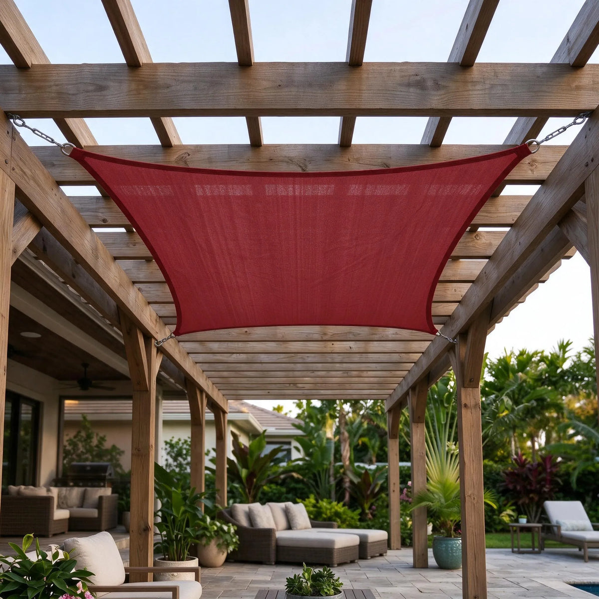 Backyard Patio Sun Protection | UV-Blocking Canvas Shade Sail
