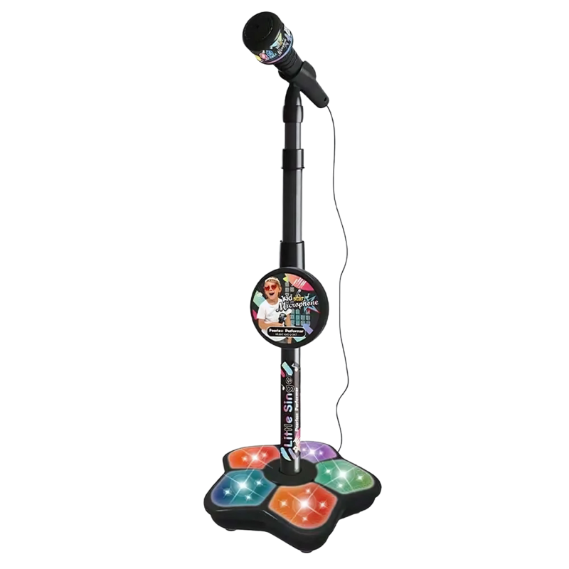 Adjustable Karaoke Microphone with Glowing Footlights
