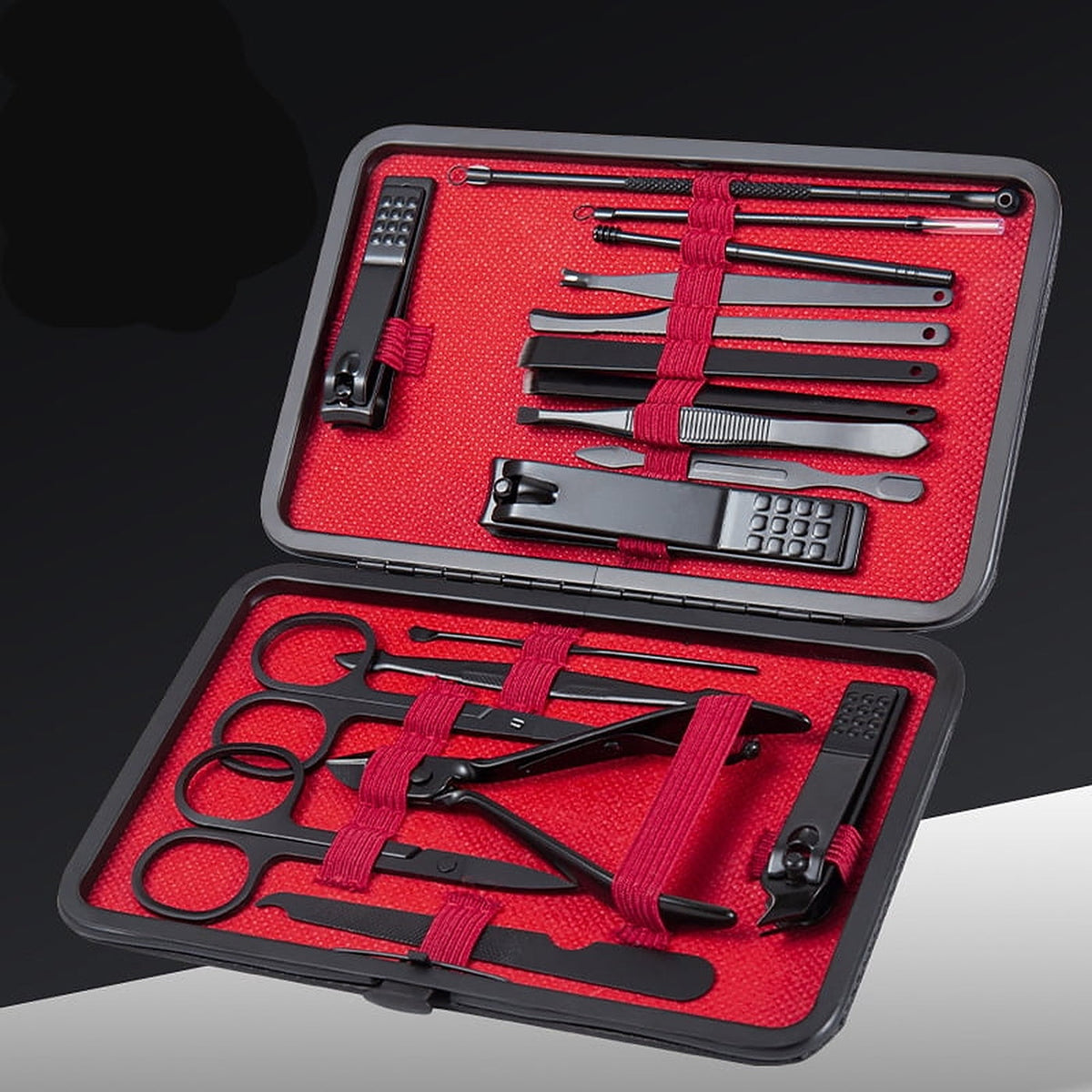 18 Piece Nail Clipper and Manicure Set with Hard Travel Case
