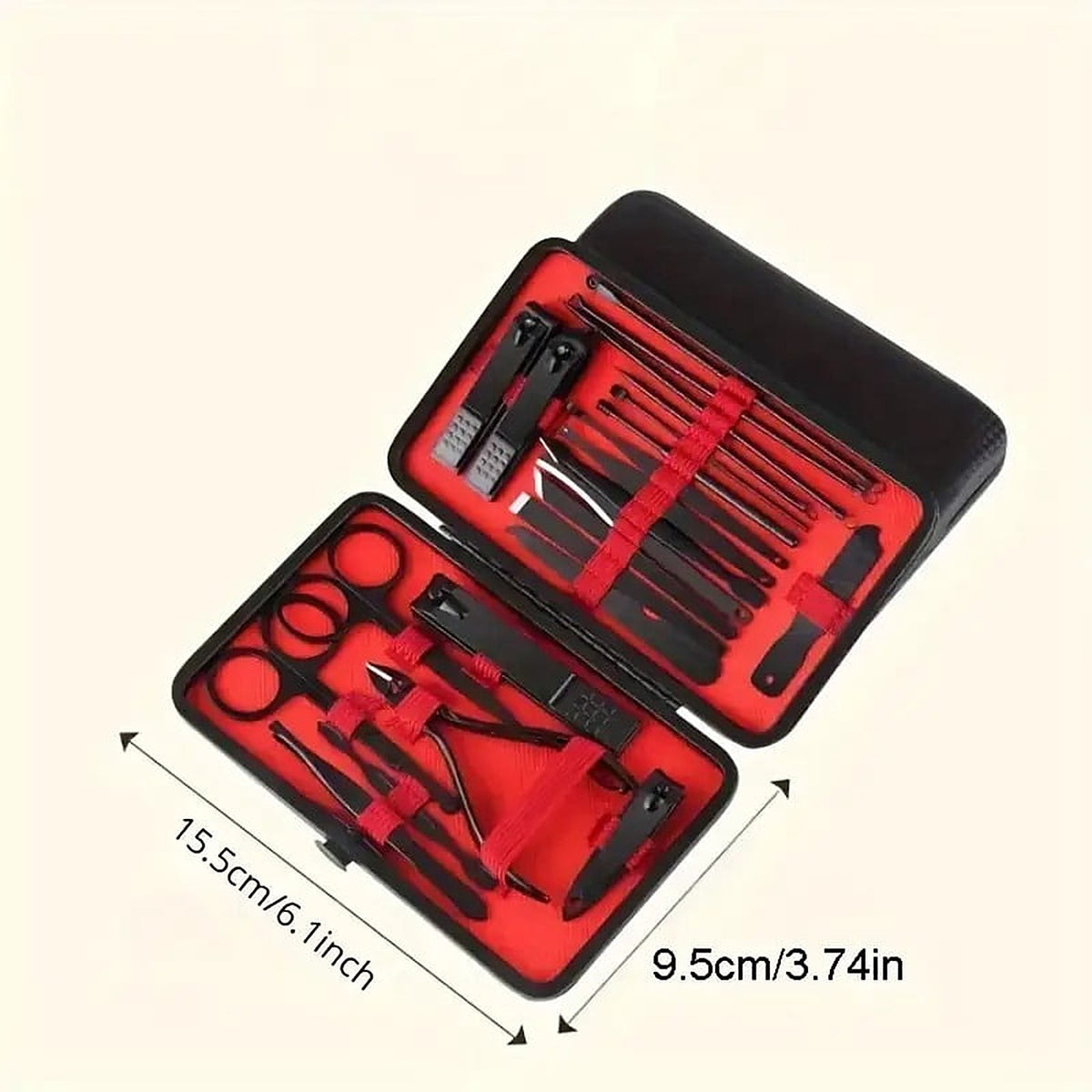18 Piece Nail Clipper and Manicure Set with Hard Travel Case