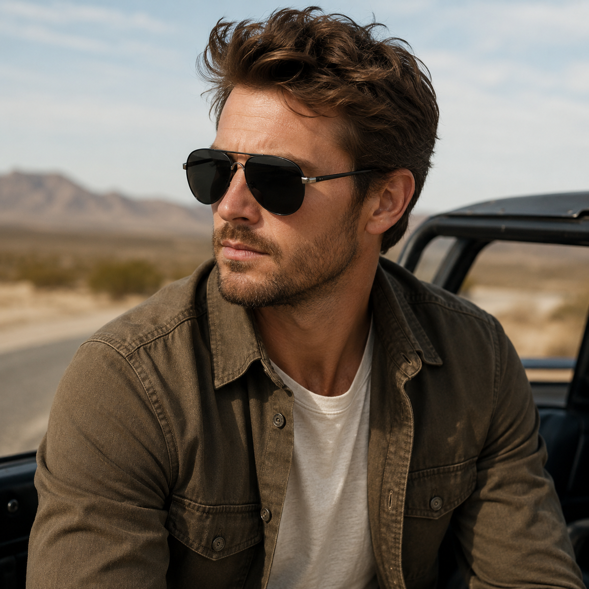 Thrives Outdoor | Avirex Polarised Aviator-Style Driving Sunglasses