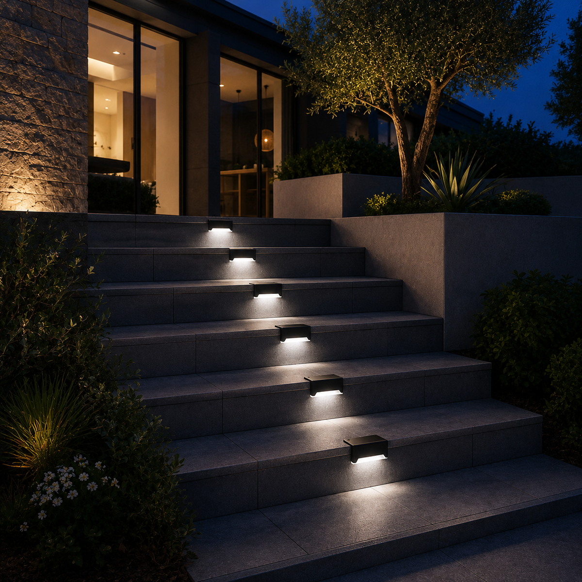 Thrives Outdoor | Soluxe Solar-Powered Outdoor Step Light