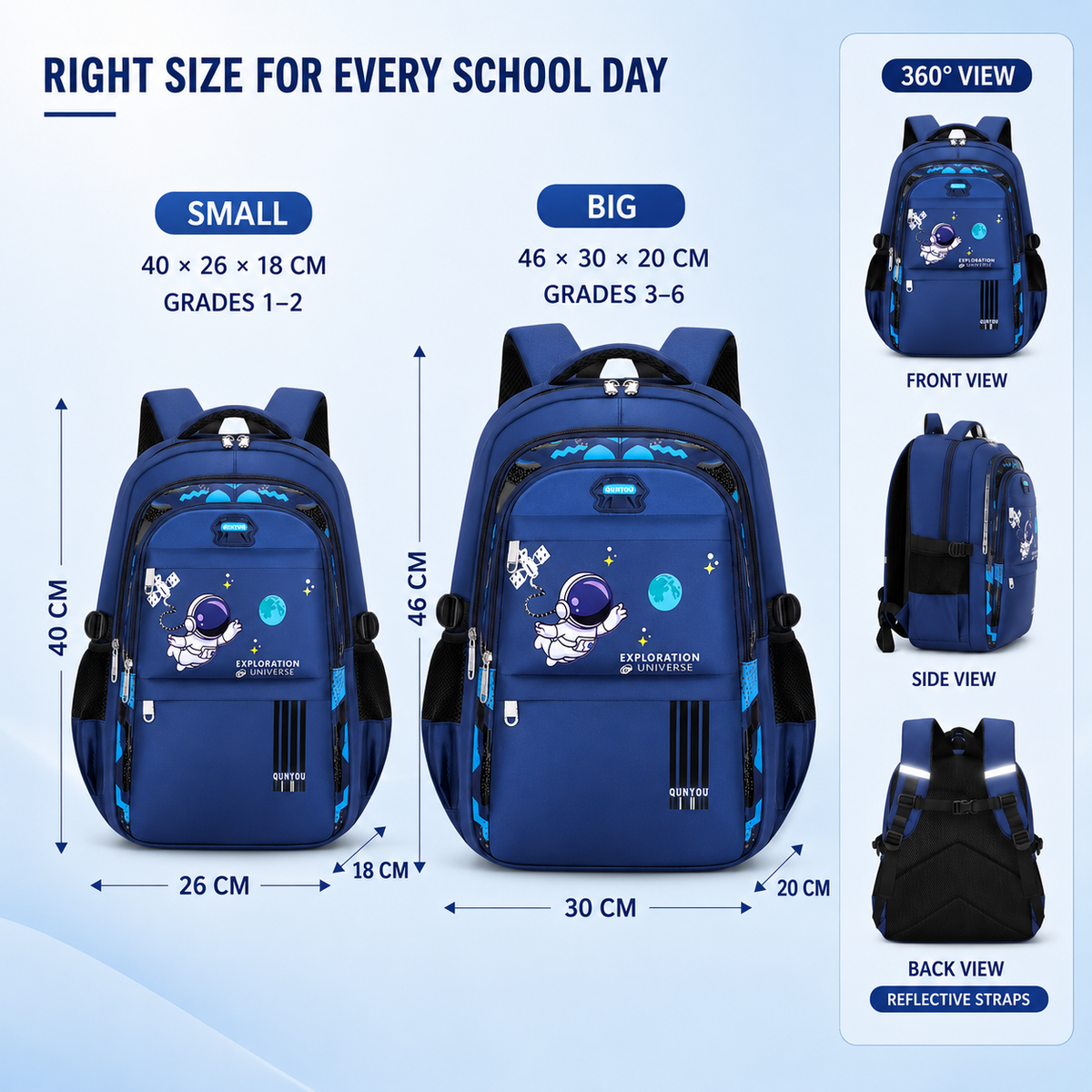 Thrives Outdoor | AstroVibe Waterproof Polyester School Backpack