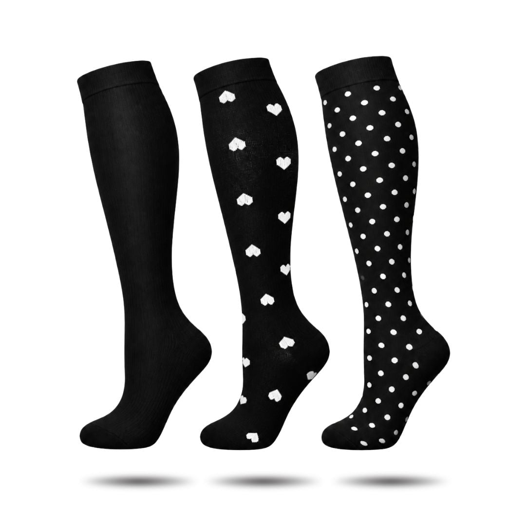 Women's Compression Socks 3-Pack - Premium Support Socks
