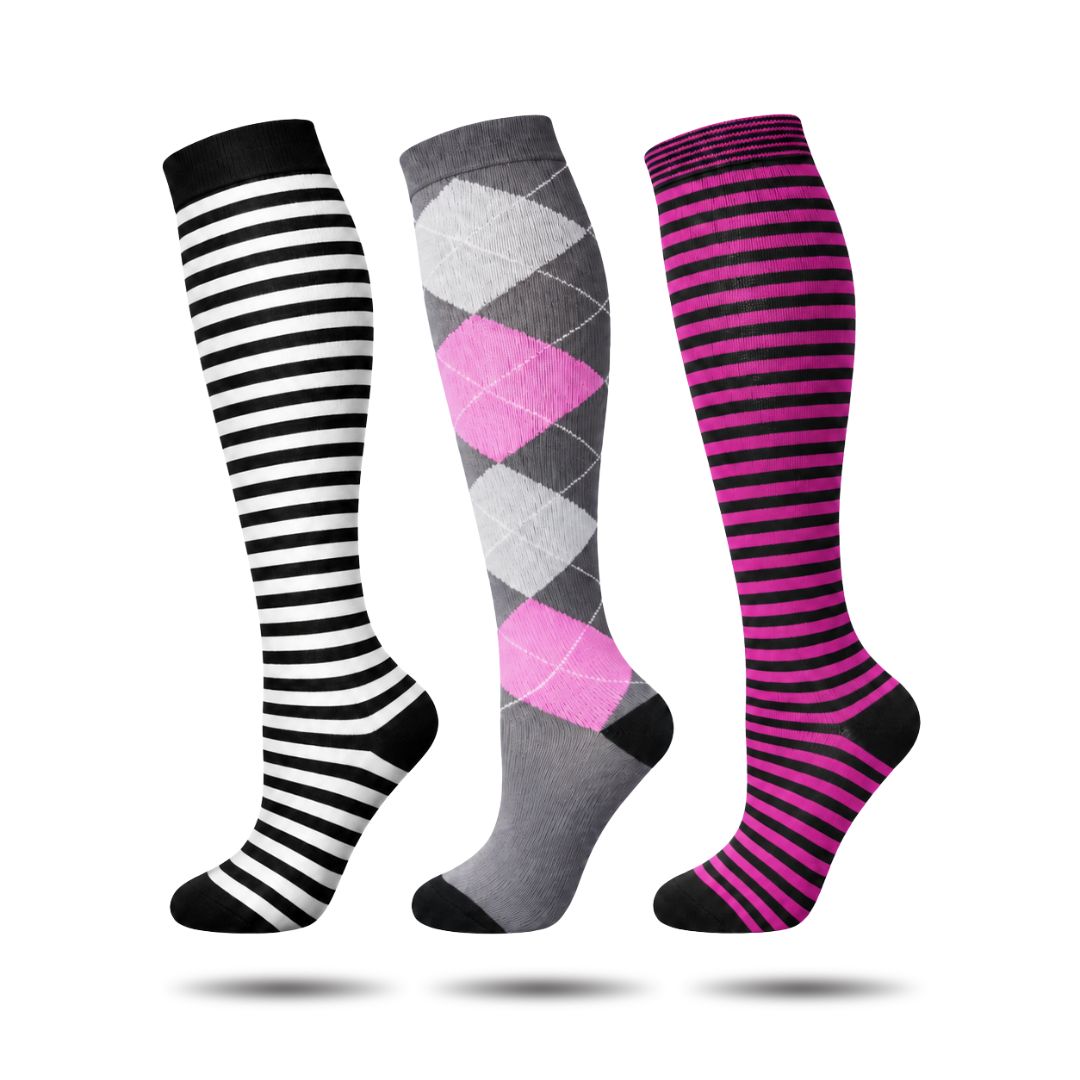 Women's Compression Socks 3-Pack - Premium Support Socks