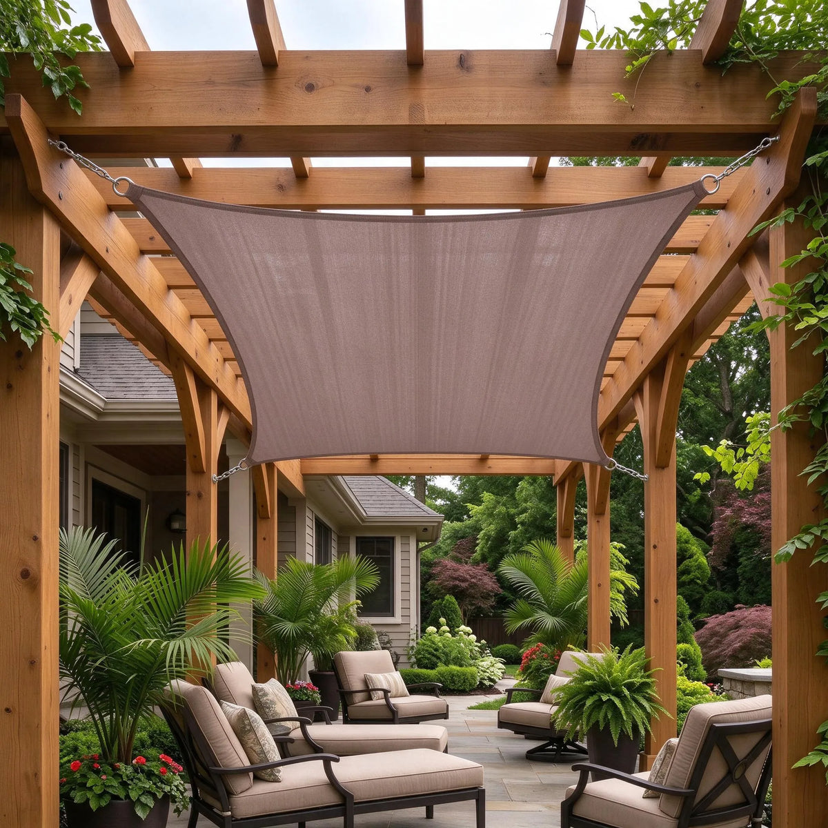 Exposed Outdoor Dining Comfort Patio Shade Sail