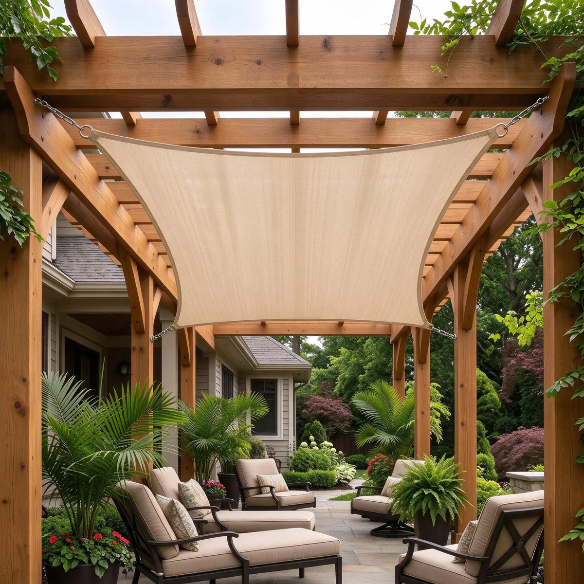 Exposed Outdoor Dining Comfort Patio Shade Sail