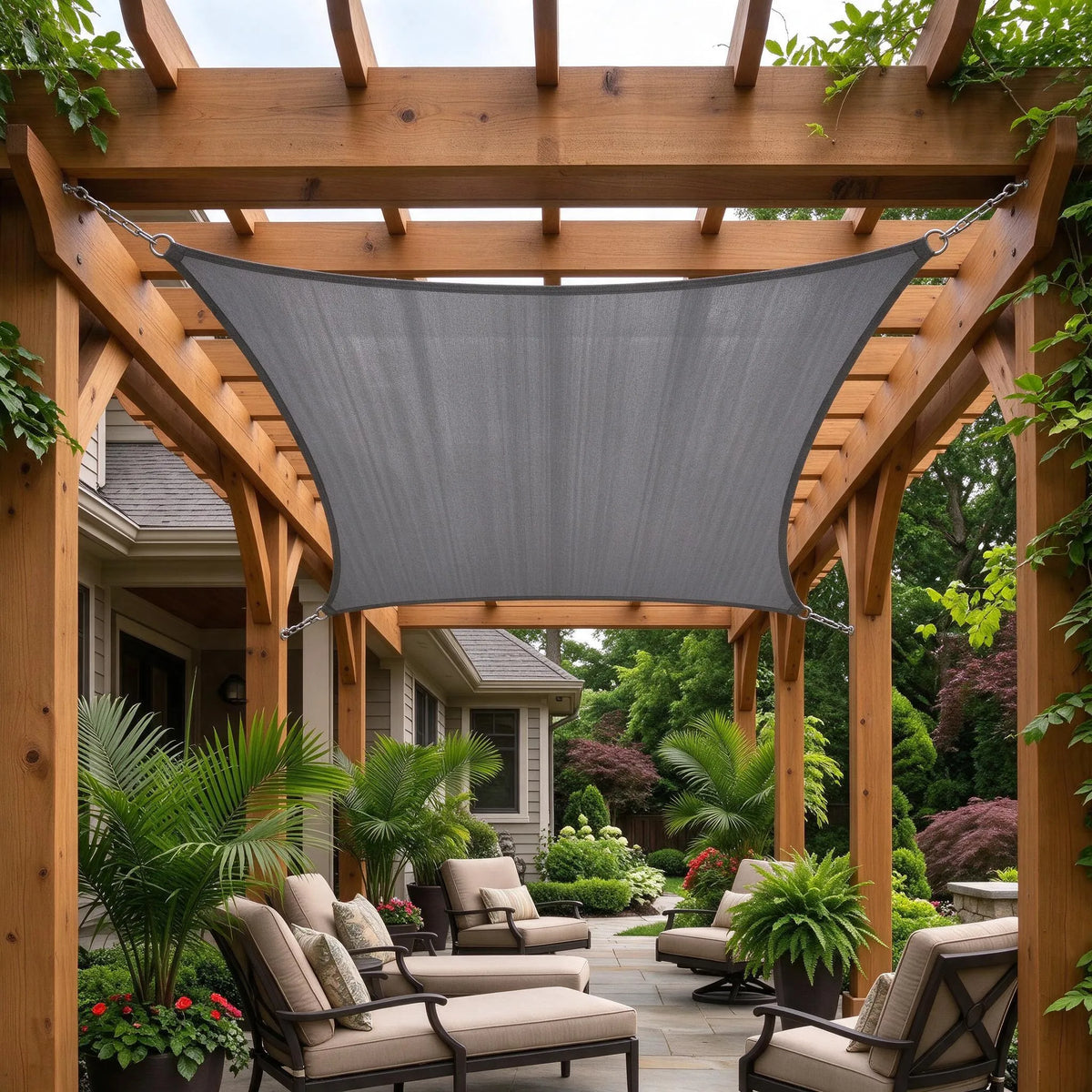 Exposed Outdoor Dining Comfort Patio Shade Sail
