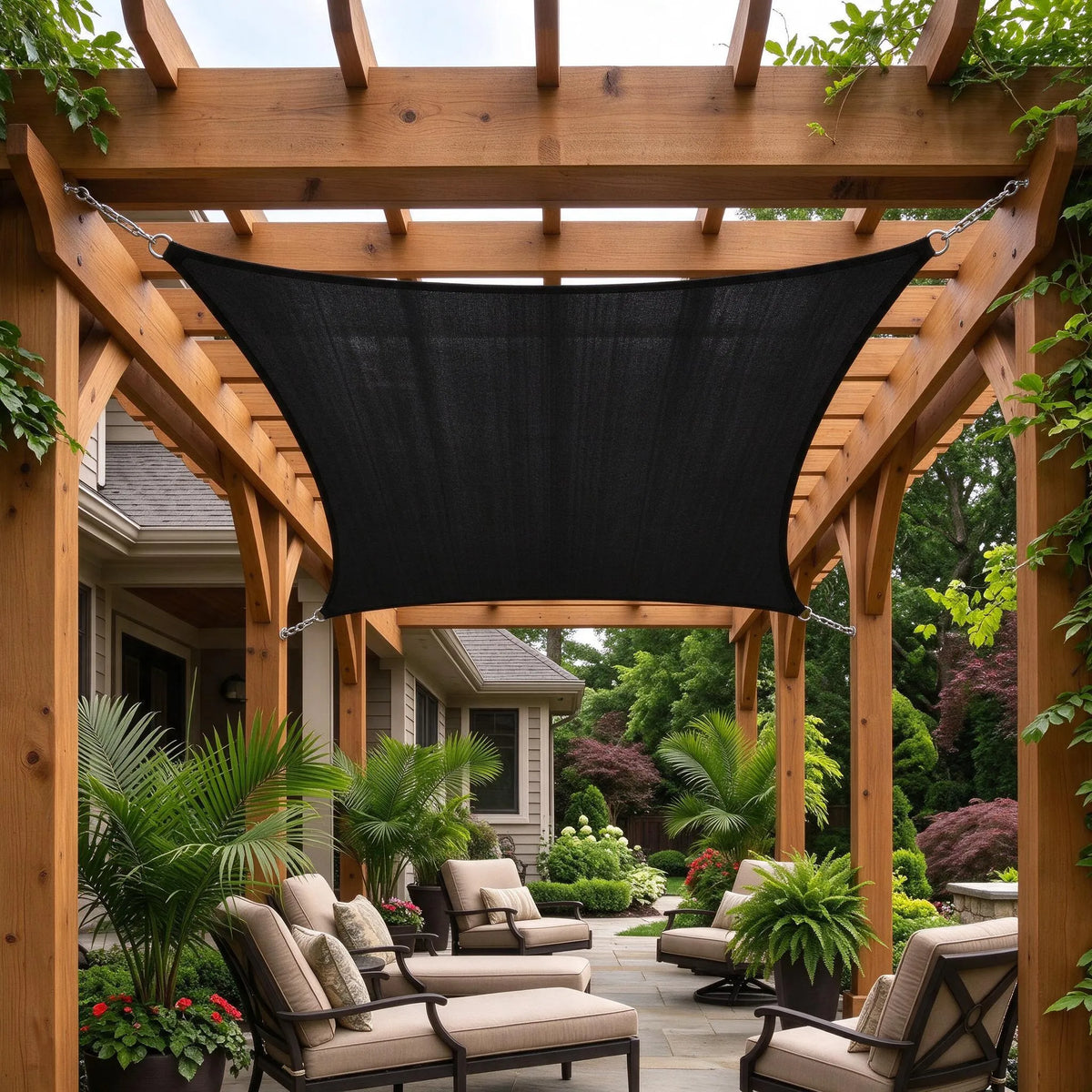 Exposed Outdoor Dining Comfort Patio Shade Sail