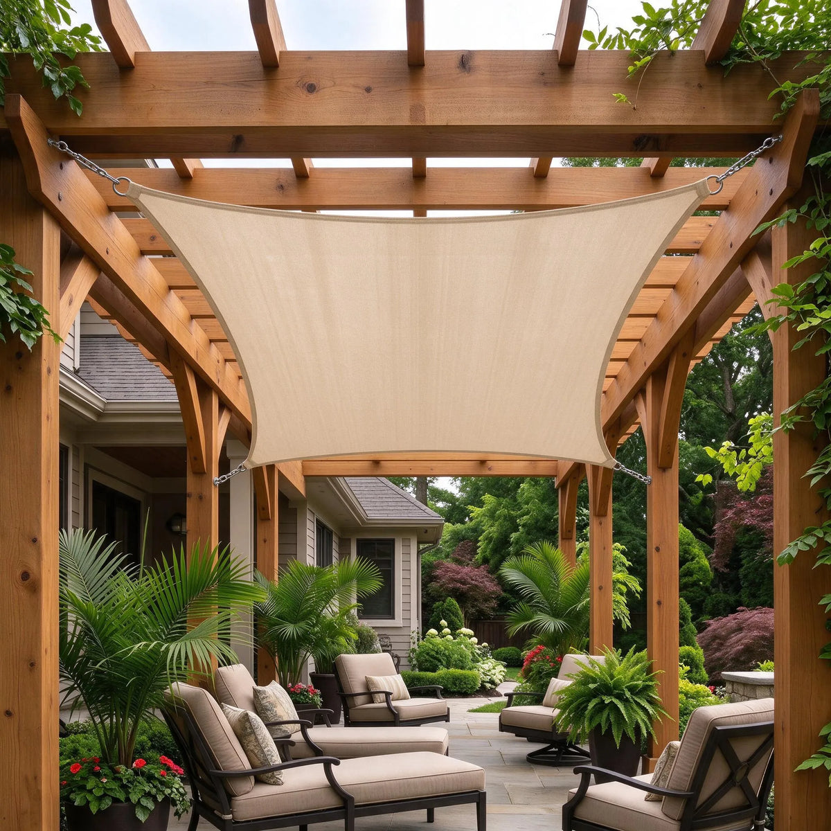 Exposed Outdoor Dining Comfort Patio Shade Sail